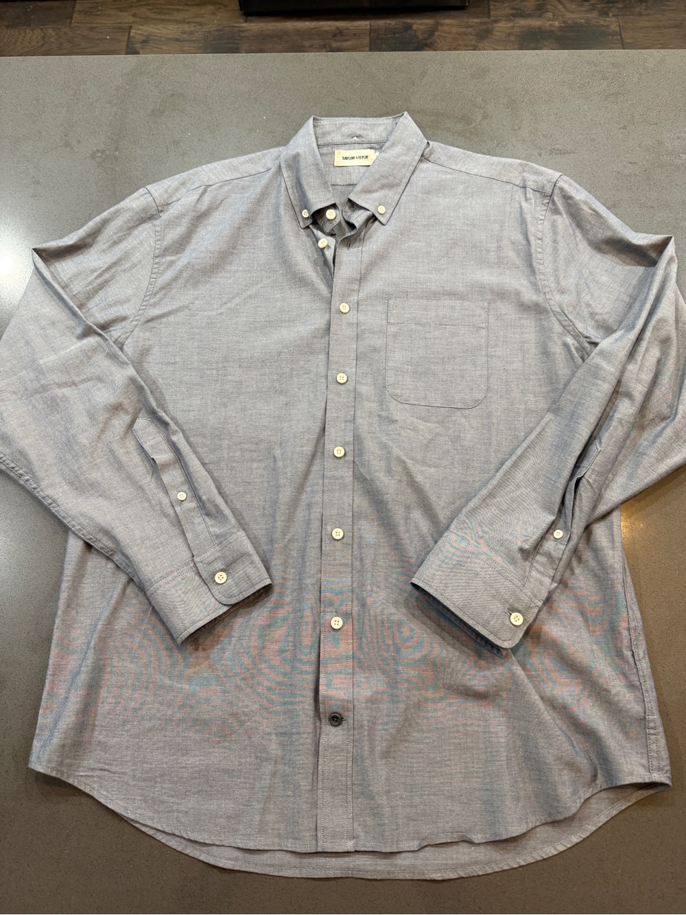Taylor Stitch The Jack in Washed Indigo Chambray, style 2302JBC, size 44 / XL.